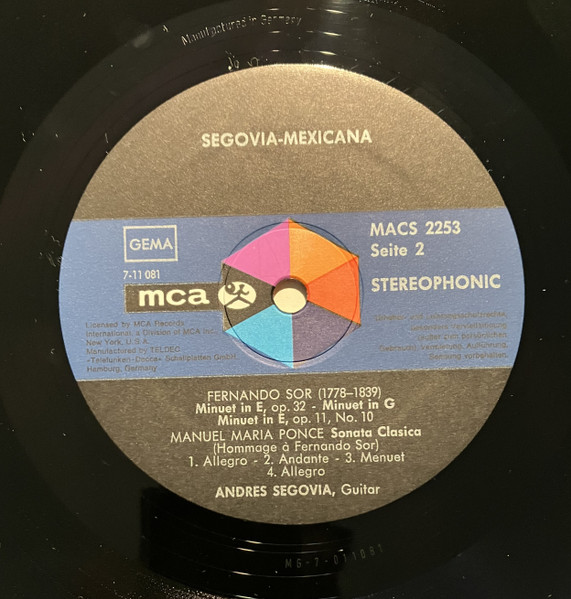 Andrés Segovia - Mexicana (LP, Album)