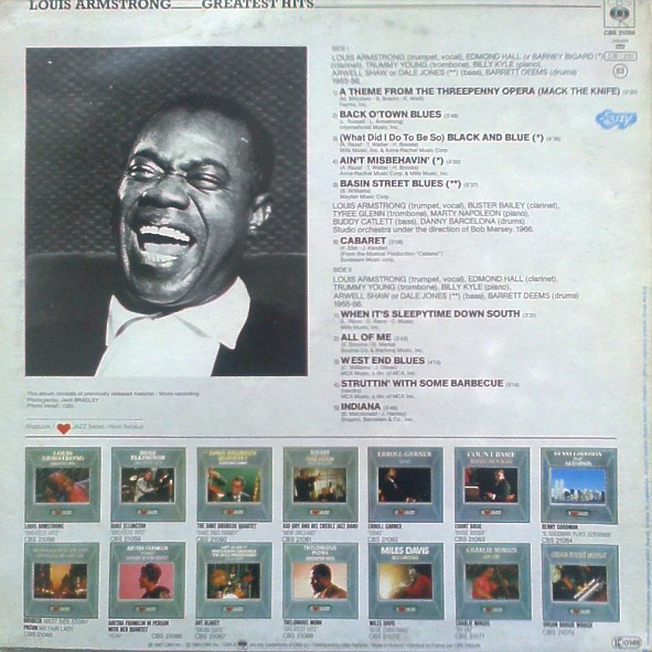 Louis Armstrong - Greatest Hits (LP, Comp, Mono, RE)