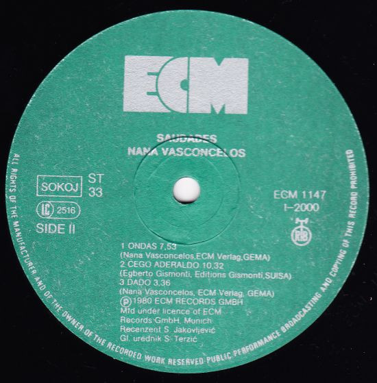 Nana Vasconcelos* - Saudades (LP, Album)