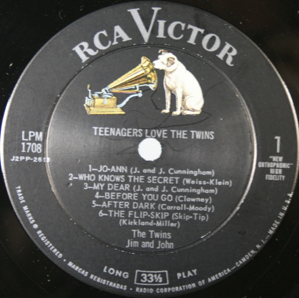 The Twins Jim And John - Teenagers Love The Twins (LP, Album, Mono)