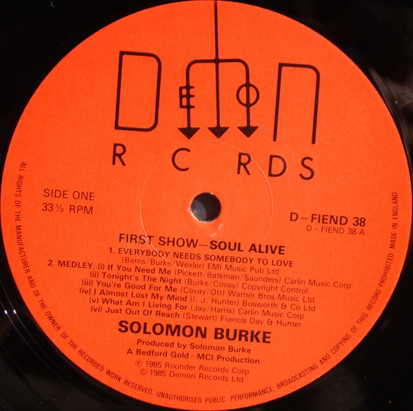 Solomon Burke - Soul Alive! (Captured Live! New Recordings Of Classic Songs By The Bishop Of Soul) (2xLP, Album)