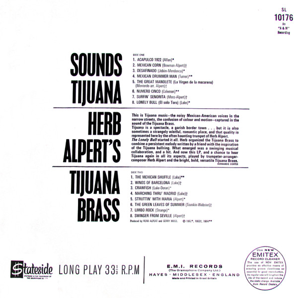 Herb Alpert's Tijuana Brass* - Sounds Tijuana (LP, Comp, Mono)