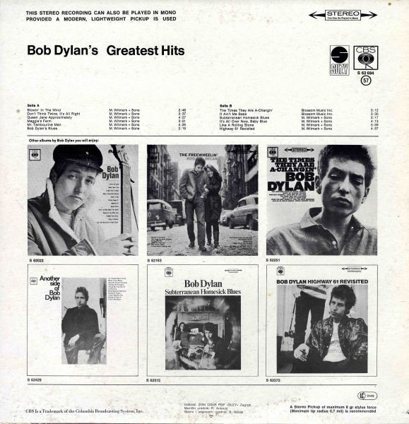 Bob Dylan - Bob Dylan's Greatest Hits (LP, Comp)