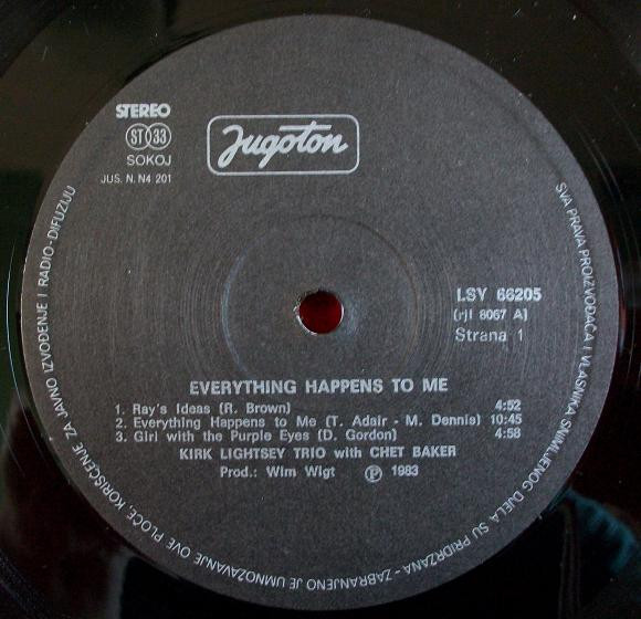Kirk Lightsey Trio With Chet Baker - Everything Happens To Me (LP, Album)
