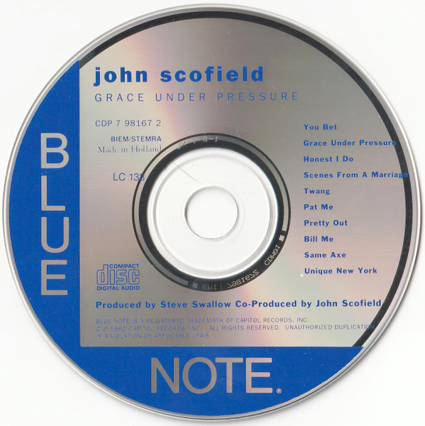John Scofield - Grace Under Pressure (CD, Album)