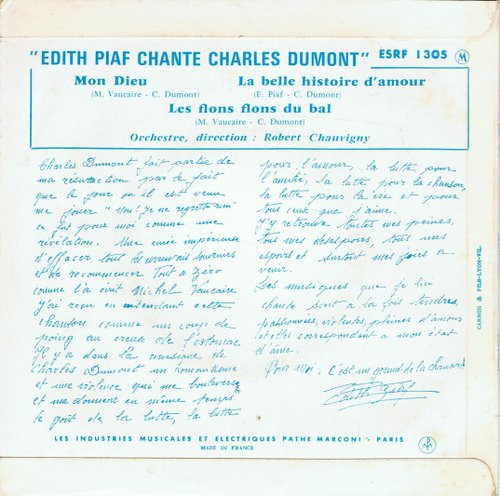 Edith Piaf - Edith Piaf Chante Charles Dumont (7