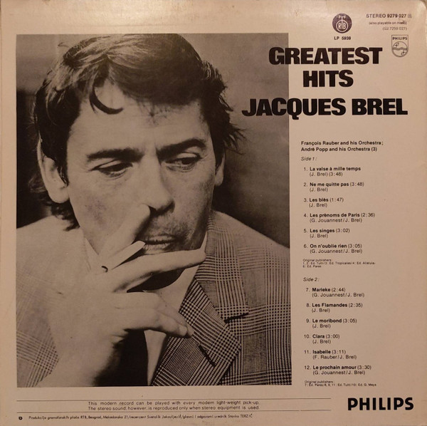 Jacques Brel - Greatest Hits (LP, Comp)