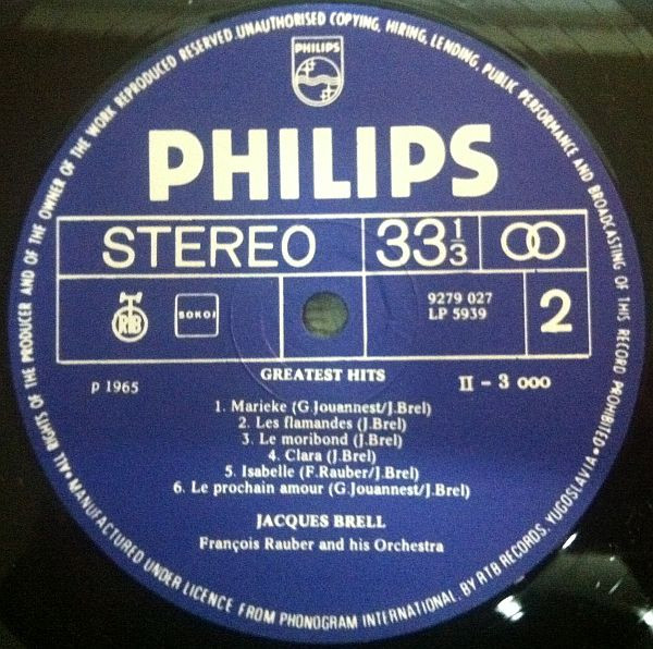 Jacques Brel - Greatest Hits (LP, Comp)