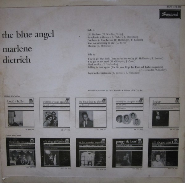 Marlene Dietrich - The Blue Angel (LP, Album, Comp)
