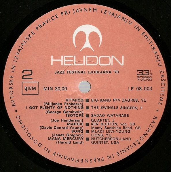 Various - 11. Mednarodni International Jazz Festival Ljubljana '70 (LP, Album, Mono)