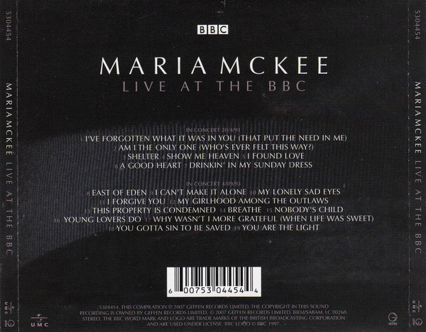 Maria McKee - Live At The BBC (CD, Album)