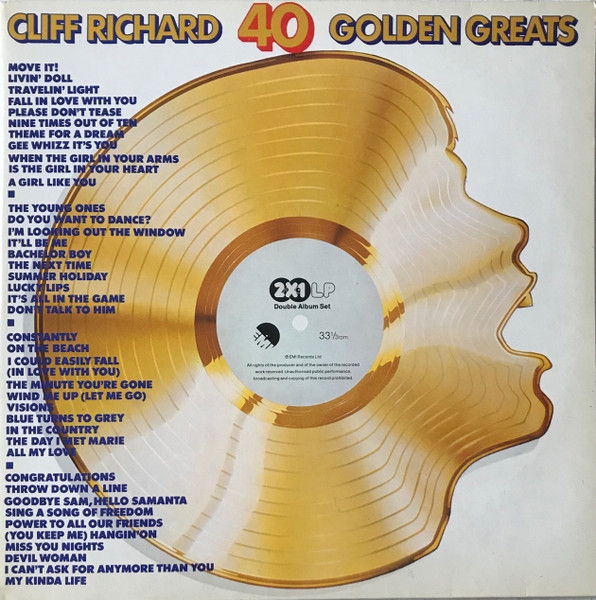 Cliff Richard - 40 Golden Greats (2xLP, Comp)