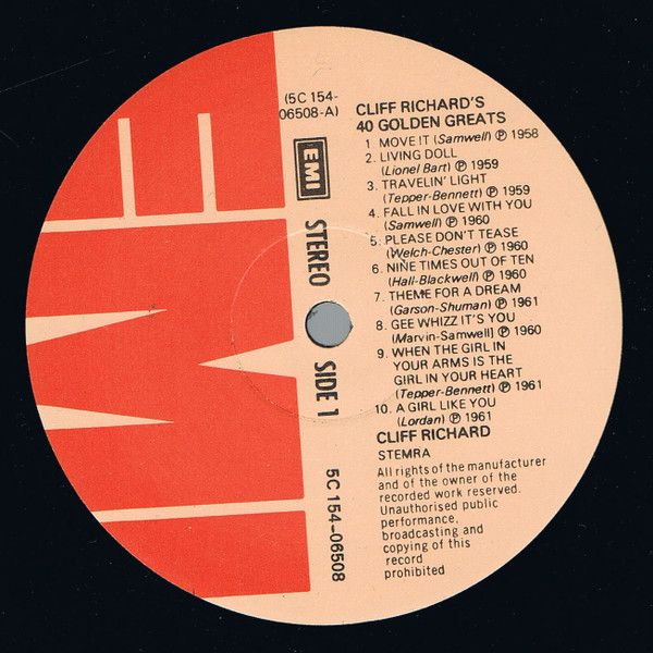 Cliff Richard - 40 Golden Greats (2xLP, Comp)