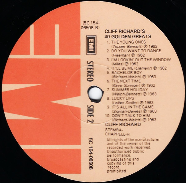 Cliff Richard - 40 Golden Greats (2xLP, Comp)