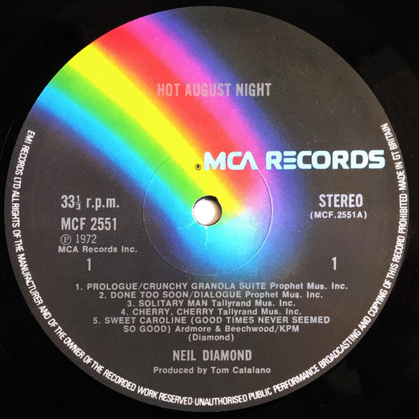 Neil Diamond - Hot August Night (2xLP, RE)