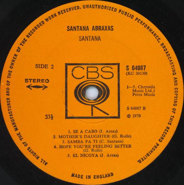 Santana - Abraxas (LP, Album, RP)