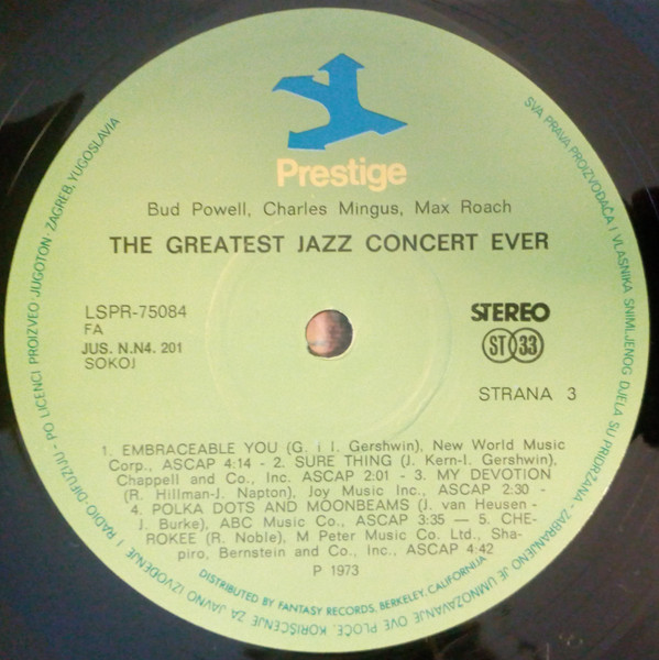 Charlie Parker, Dizzy Gillespie, Bud Powell, Charles Mingus, Max Roach - The Greatest Jazz Concert Ever (2xLP, Comp, RE, RM)