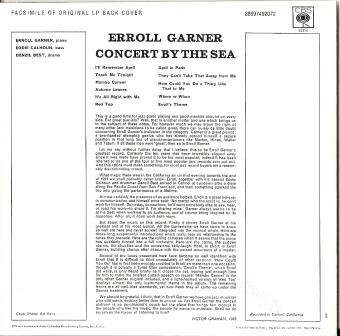 Erroll Garner - Concert By The Sea (CD, Album, RE)