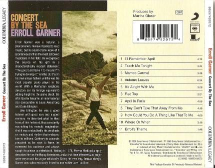 Erroll Garner - Concert By The Sea (CD, Album, RE)