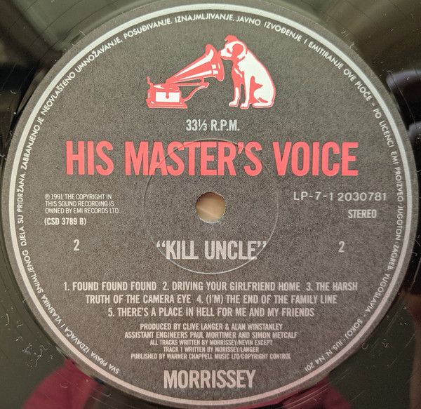 Morrissey - Kill Uncle (LP, Album)