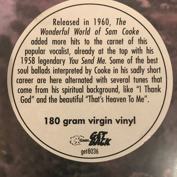Sam Cooke - The Wonderful World Of Sam Cooke (LP, Comp, RE, 180)
