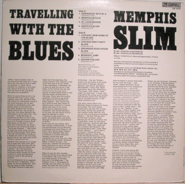 Memphis Slim - Travelling With The Blues (LP, Album)