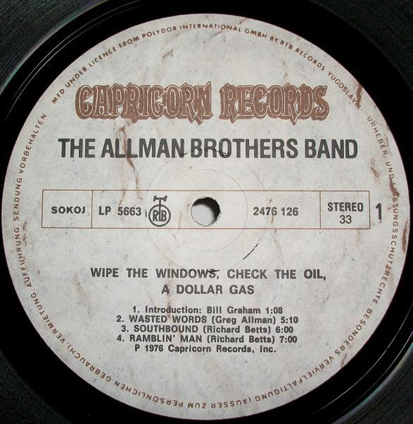 The Allman Brothers Band - Wipe The Windows, Check The Oil, Dollar Gas (2xLP, Album)