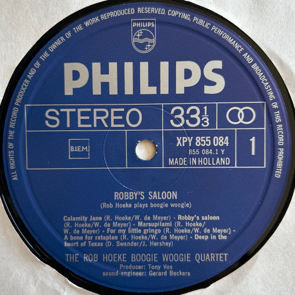 The Rob Hoeke Boogie Woogie Quartet* - Robby's Saloon (LP, Album)