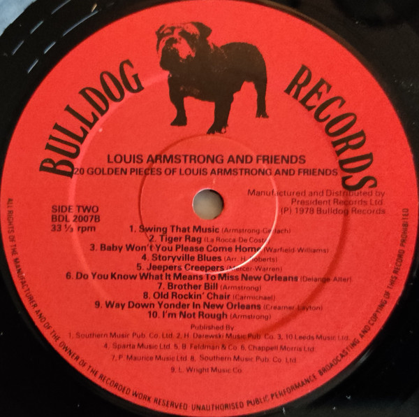 Louis Armstrong And Friends* - 20 Golden Pieces Of Louis Armstrong And Friends (LP, Comp, RM)
