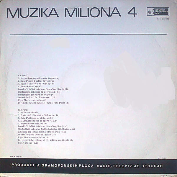 Various - Muzika Miliona 4 (LP, Comp)