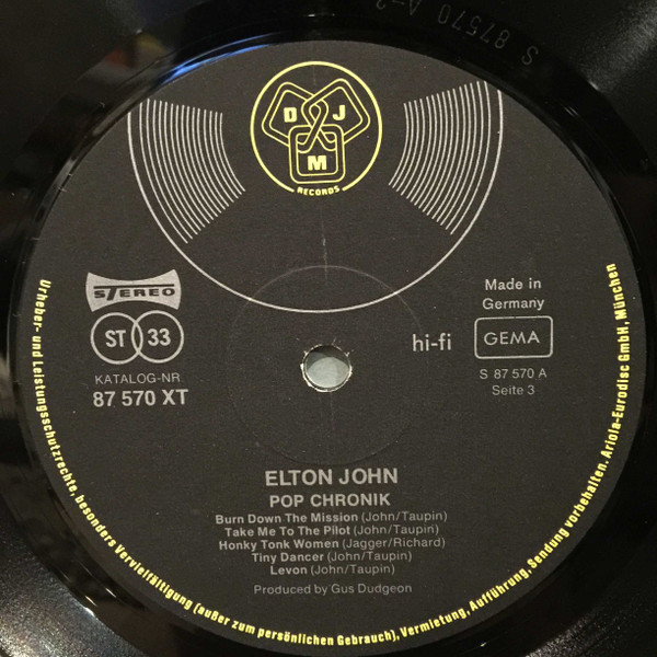 Elton John - Pop Chronik (2xLP, Comp, Gat)