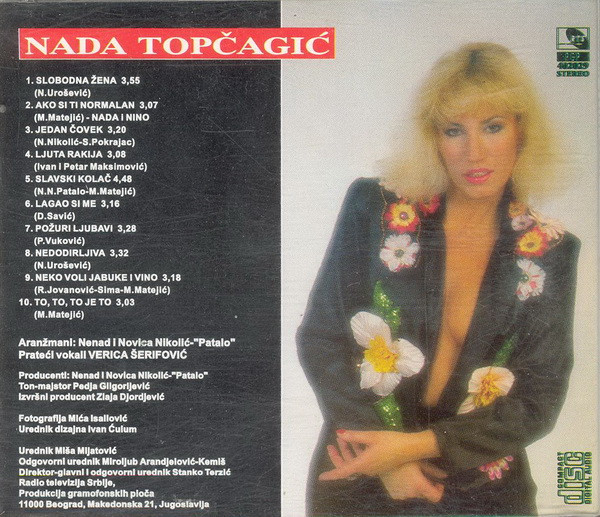 Nada Topčagić - Slobodna Žena (CD, Album)