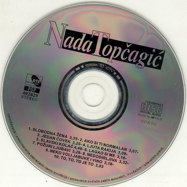 Nada Topčagić - Slobodna Žena (CD, Album)