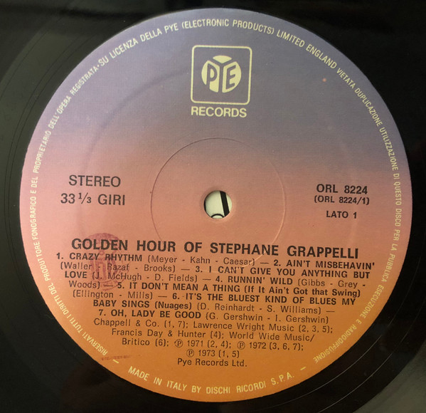 Stéphane Grappelli - Golden Hour Of Stephane Grappelli (LP, Album, RE)