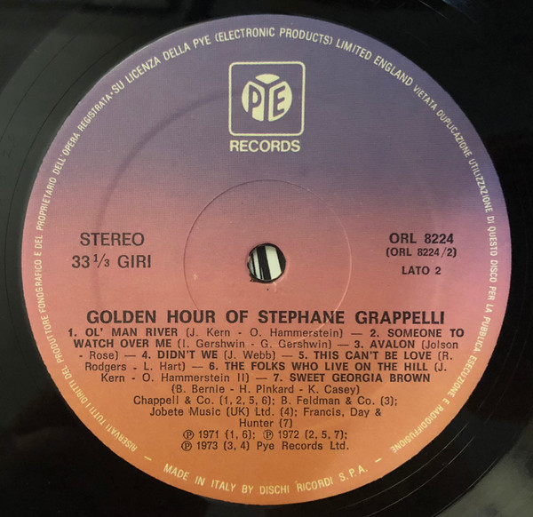 Stéphane Grappelli - Golden Hour Of Stephane Grappelli (LP, Album, RE)