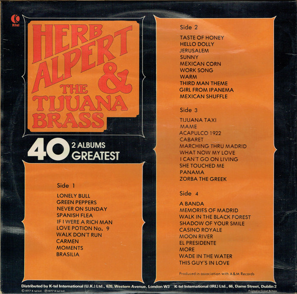 Herb Alpert & The Tijuana Brass - 40 Greatest (2xLP, Album, Comp, Ltd, RCA)