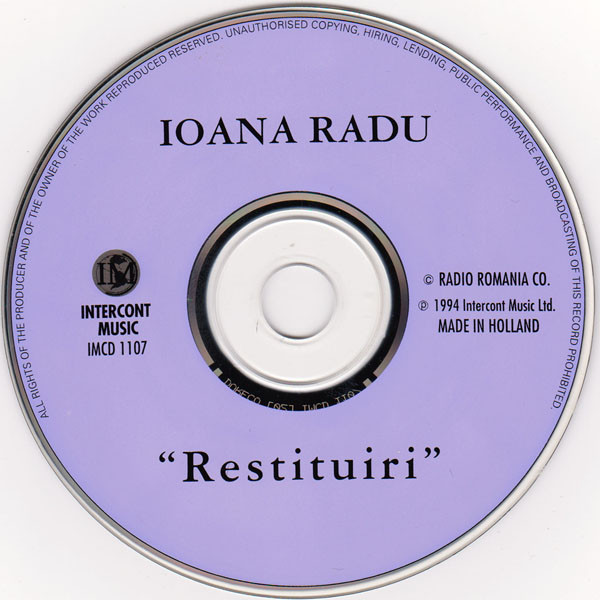 Ioana Radu - “Restituiri” (CD, Comp)