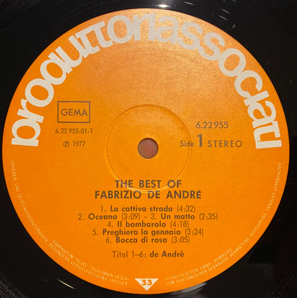 Fabrizio De André - The Best Of (LP, Comp)