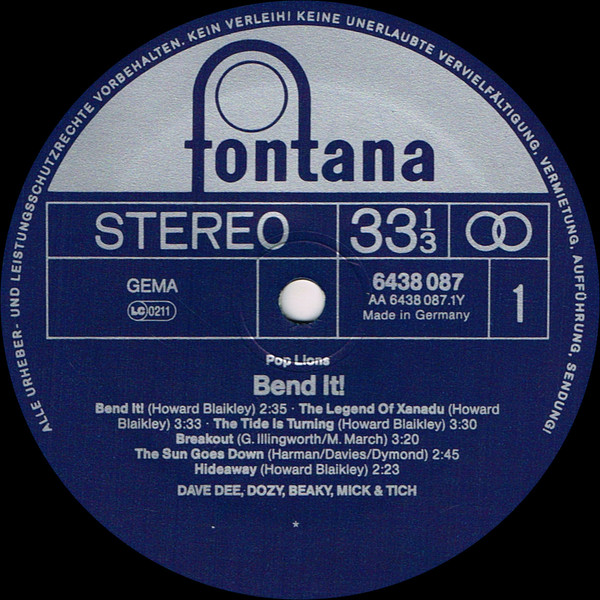 Dave Dee, Dozy, Beaky, Mick & Tich - Bend It! (LP, Album, Comp, RE)