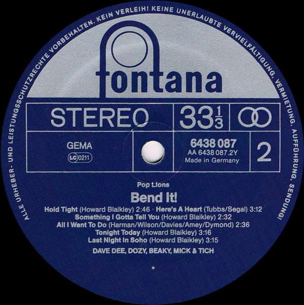 Dave Dee, Dozy, Beaky, Mick & Tich - Bend It! (LP, Album, Comp, RE)