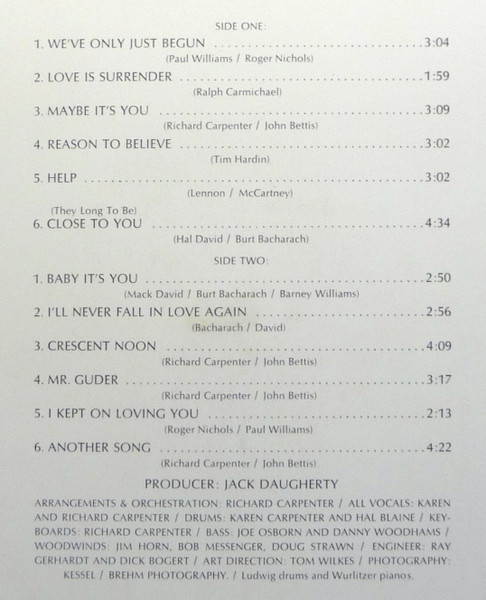 Carpenters - Close To You (LP, Album)