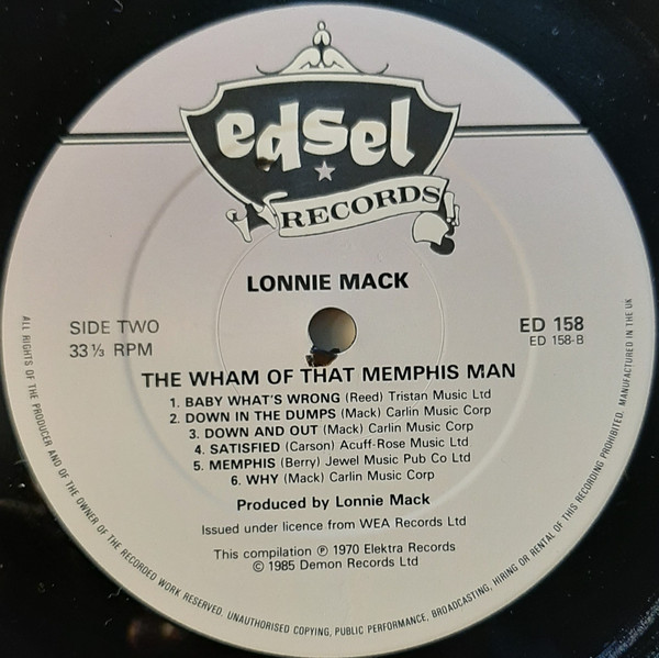 Lonnie Mack - The Wham Of That Memphis Man! (LP, Album, RE)