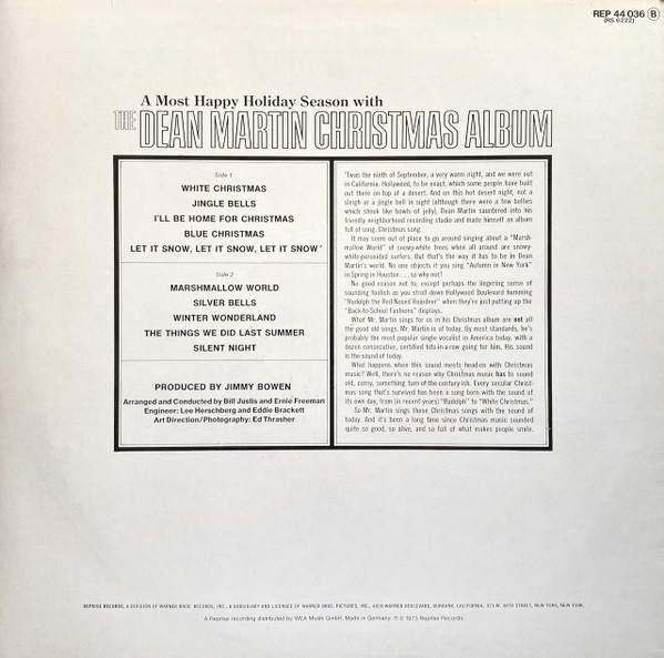 Dean Martin - The Dean Martin Christmas Album (LP, Album, RE)
