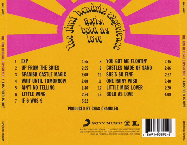 The Jimi Hendrix Experience - Axis: Bold As Love (CD, Album, RE, RM)