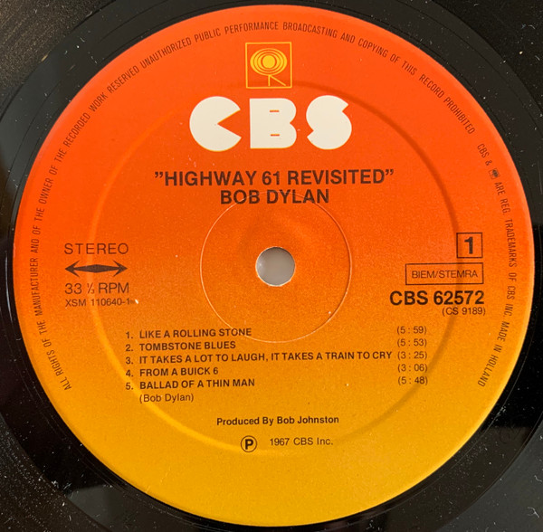 Bob Dylan - Highway 61 Revisited (LP, Album, RP)