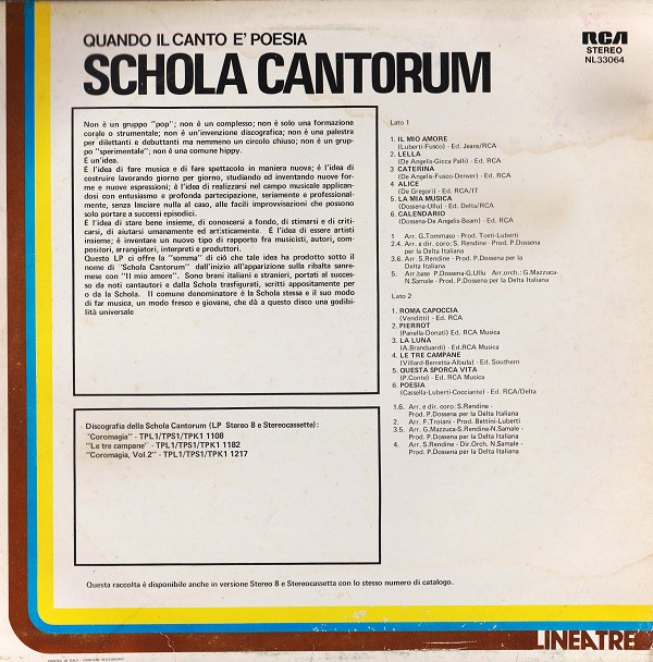 Schola Cantorum (2) - Quando Il Canto È Poesia (LP, Comp)
