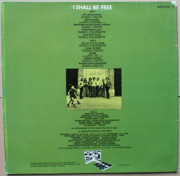 Zoo (4) - I Shall Be Free (LP, Album, Gat)