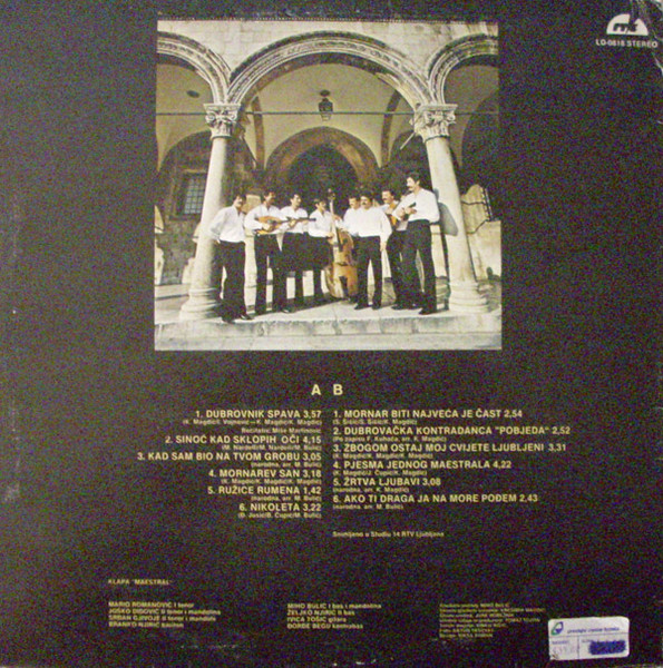 Klapa Maestral - Pjesma Jednog Maestrala... (LP, Album, Gat)