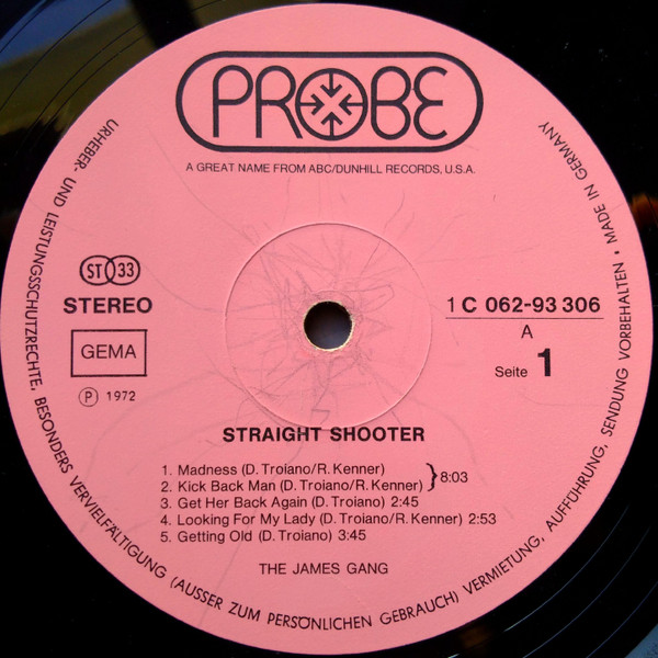 James Gang - Straight Shooter (LP, Album)