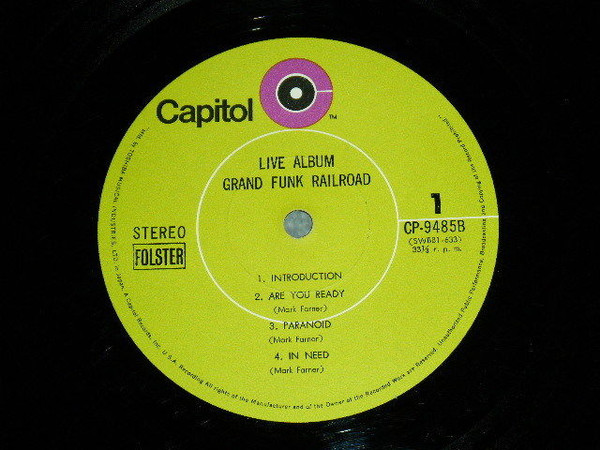 Grand Funk* - Live Album (2xLP, Album, Gre)
